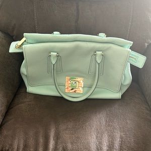 Kate Spade pristine, Amelia Street cloud blue Italian bag 12” by 9”